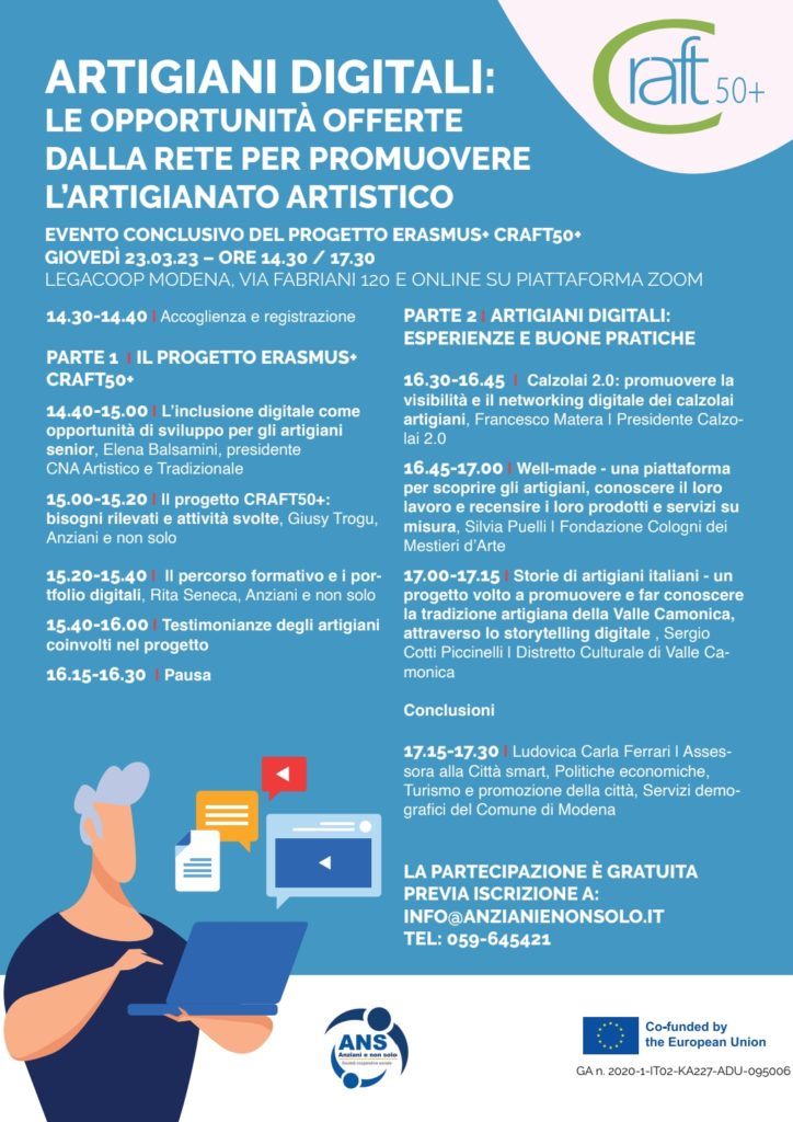 Artigiani digitali: come promuovere l’artigianato artistico Modena 23 marzo 2023